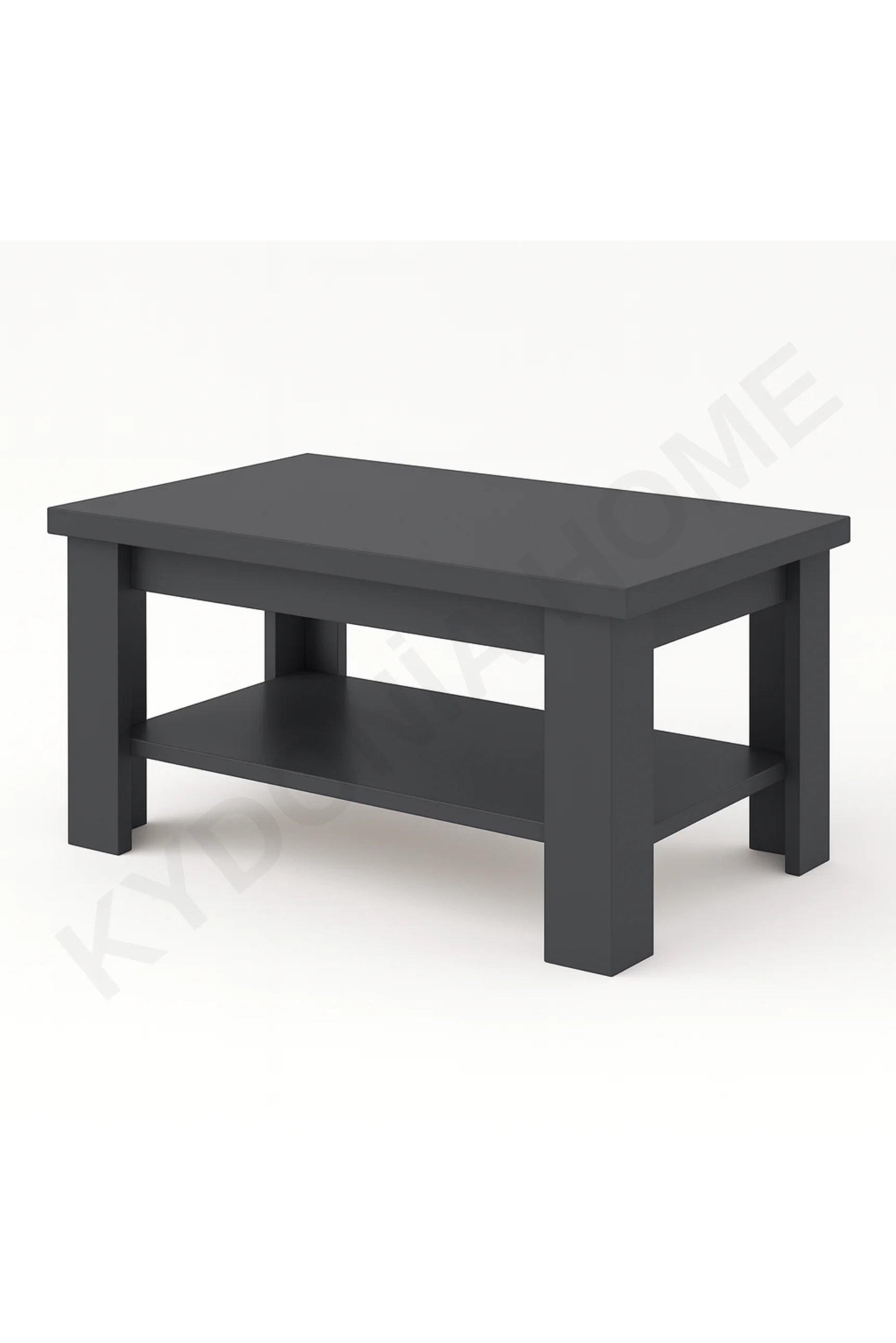 50 x 80 cm Dikdörtgen Raflı Orta Sehpa  Antrasit Renkli