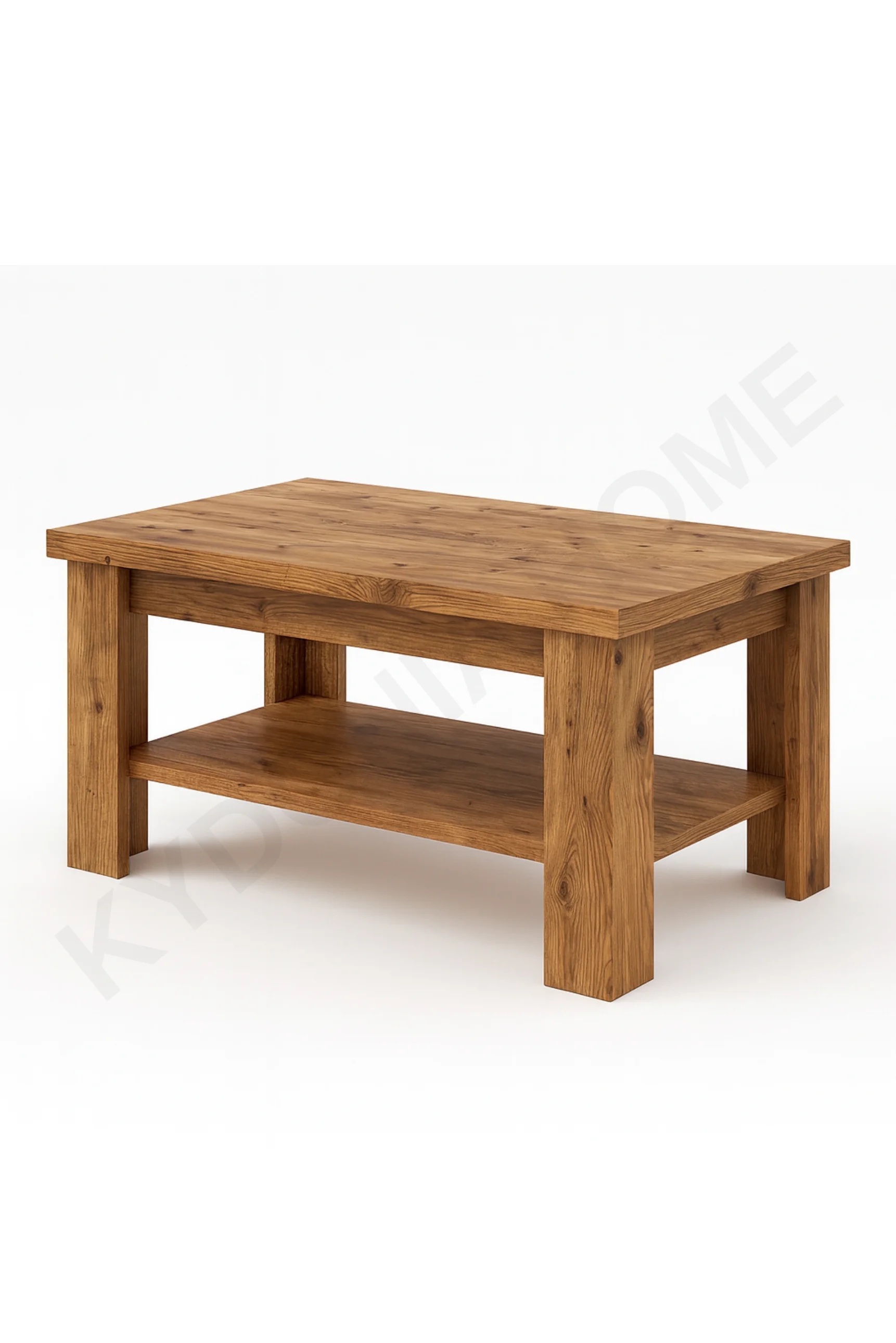 50 x 80 cm Dikdörtgen Raflı Orta Sehpa  Çam Ahşap Renkli
