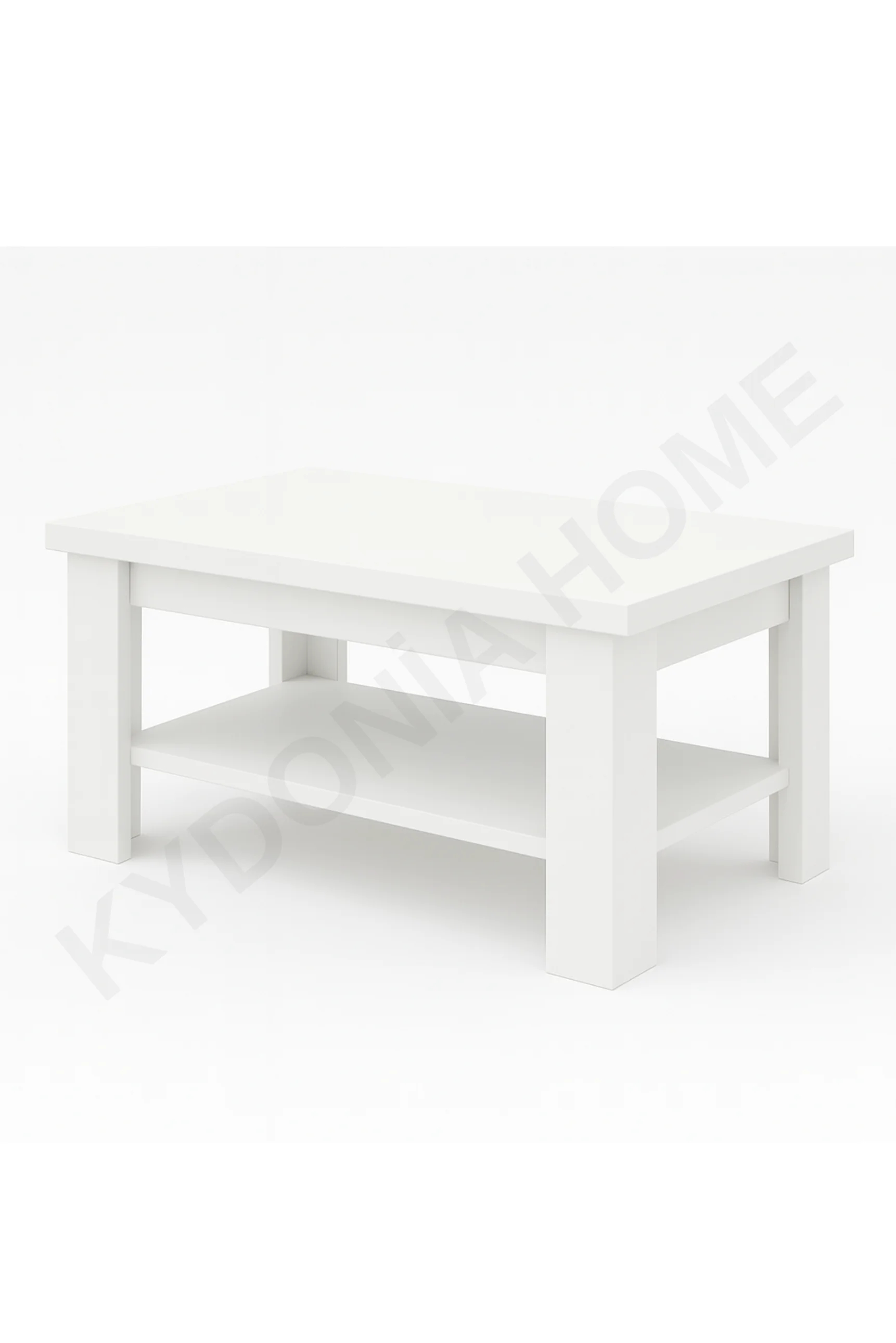 50 x 80 cm Dikdörtgen Raflı Orta Sehpa  Mat Beyaz Renkli